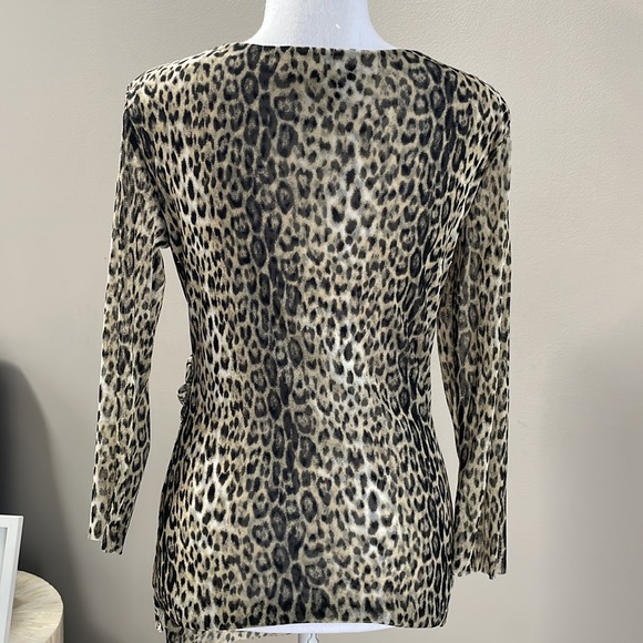 Leopard Print Sheer Blouse, Size M - Picture 5 of 6